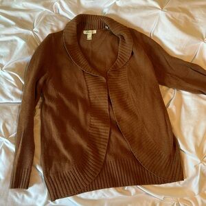 Warm brown shawl collar open long sleeve cardigan Forever 21 size large
